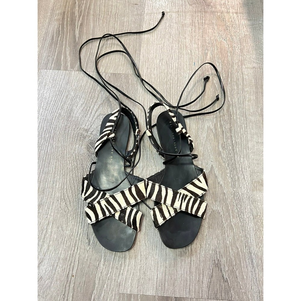 ZARA ZEBRA FUR SANDAL SIZE 37
